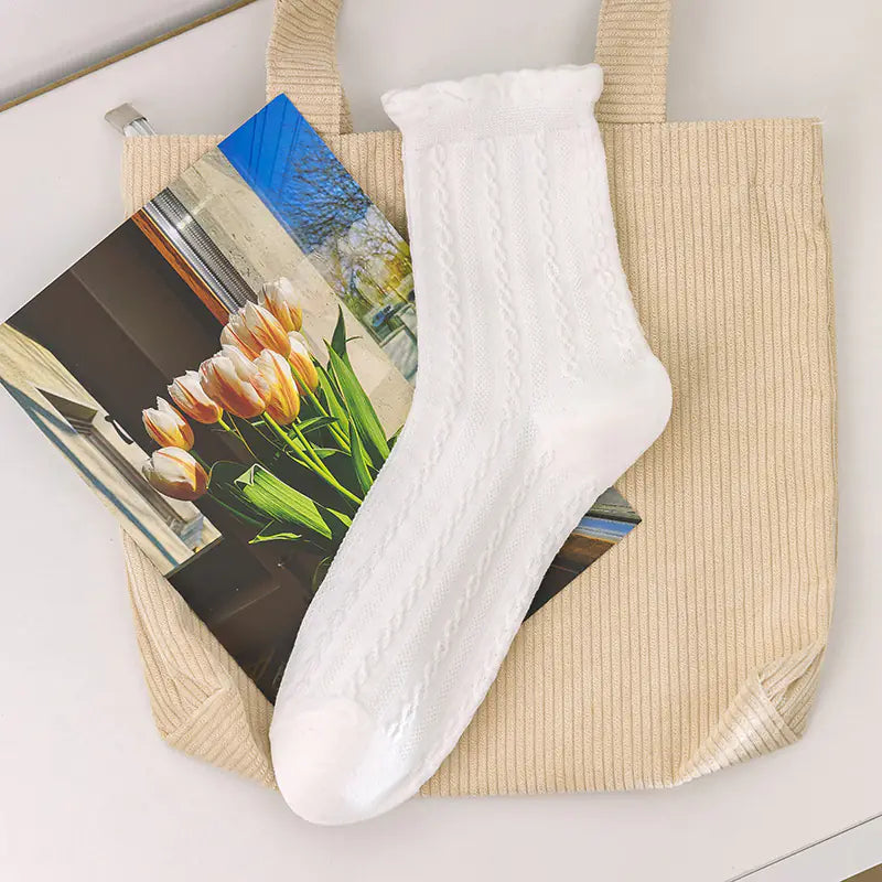 Women's Cotton Mid-Calf Anti-Odor Striped Socks