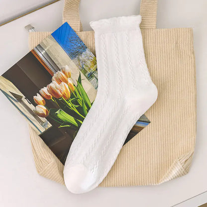 Women's Cotton Mid-Calf Anti-Odor Striped Socks