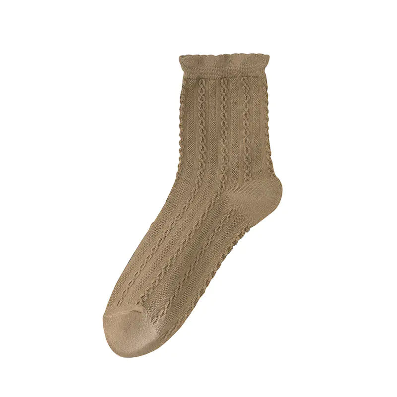 Women's Cotton Mid-Calf Anti-Odor Striped Socks