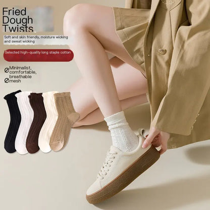 Women's Cotton Mid-Calf Anti-Odor Striped Socks