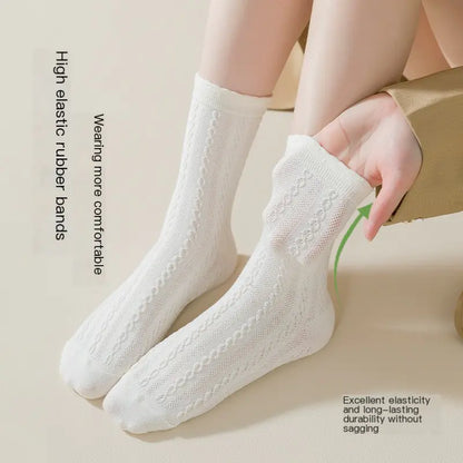 Women's Cotton Mid-Calf Anti-Odor Striped Socks