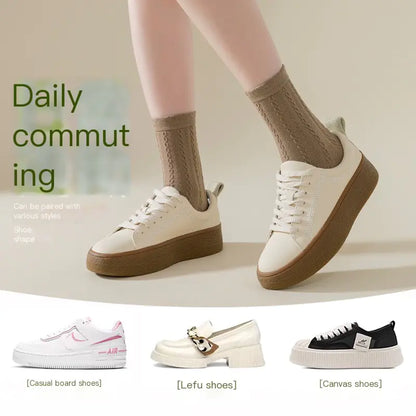 Women's Cotton Mid-Calf Anti-Odor Striped Socks