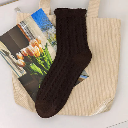 Women's Cotton Mid-Calf Anti-Odor Striped Socks